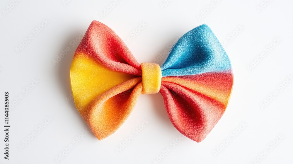 Aufkleber colorful handmade bow shape created with vibrant paste on a clean white background showcasing intric