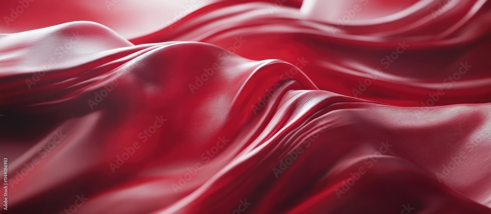 Leinwandbilder luxurious red silk texture with flowing wave lines creating an elegant backdrop for holiday branding