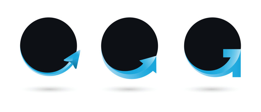 blue circle arrow going up logo icon symbol design element template. concept of corporate business finance growth, economy progress, process flow, top movement, success going forward