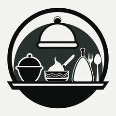 Waiter Serving Food and Drinks