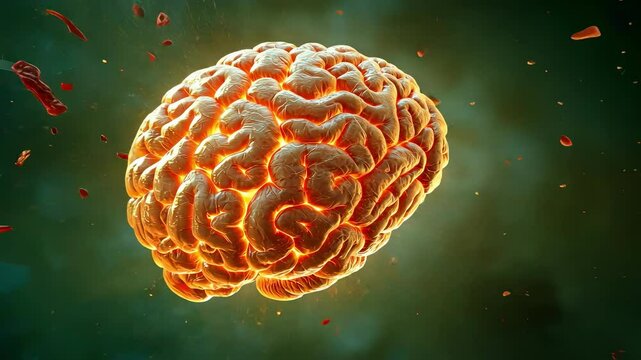 Creativity concept with a brain exploding in colors. Mind blown concept