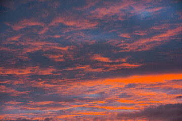 Beautiful dramatic bloody morning sky at Swiss City of Zürich on an autumn day. Photo taken December 19th, 2024, Zurich, Switzerland.