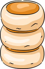 Bakpia Cake Indoneisia Traditional Food. Hand drawn traditional food from Indonesia.. Asian traditional snacks.