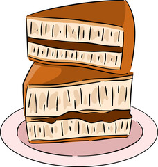 Martabak Manis Cake Indoneisia Traditional Food. Hand drawn traditional food from Indonesia.. Asian traditional snacks.