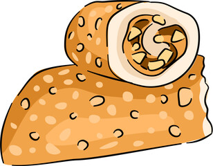 Serabi Indoneisia Traditional Food. Hand drawn traditional food from Indonesia.. Asian traditional snacks.