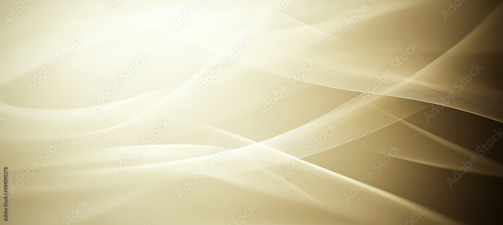 Wall mural flowing beige background with smooth waves of light. elegant abstract design with swirling lines.