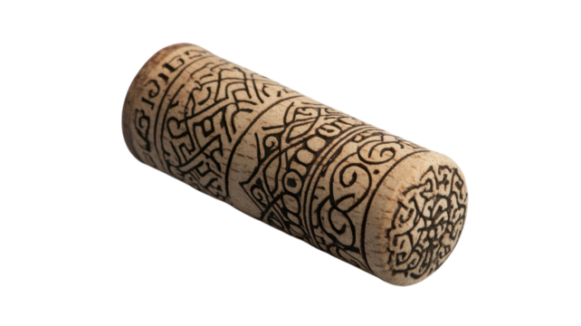 A Decorative Wine Cork Enriched with an Engraved Design Perfect for Wine Enthusiasts and Elegant Dining Experiences for Home Use.