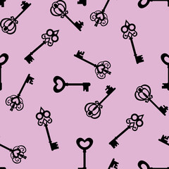 Seamless pattern with keys. Design for fabric, textiles, wallpaper, packaging