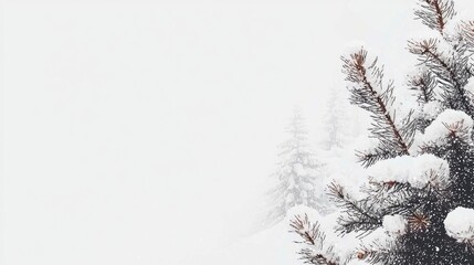 Obraz premium Snow-Covered Pine Branches in a Winter Wonderland