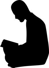 Muslim man praying character silhouette. Silhouette or illustration of a Muslim praying. Praying symbol illustration.