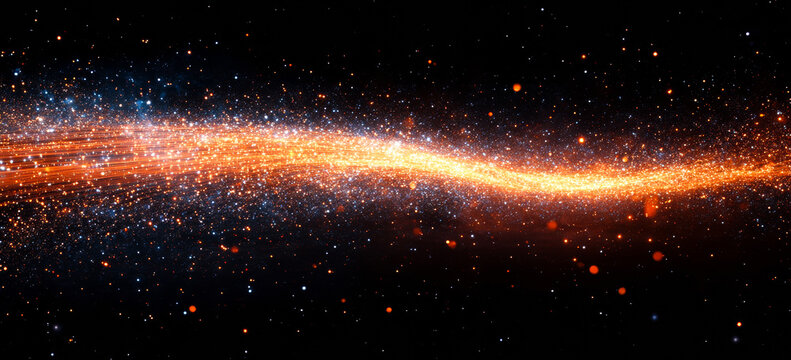 Stars shine in a cosmic show. Cosmic swirl of stars and light in deep space with vibrant energy flowing