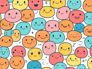 seamless pattern with faces