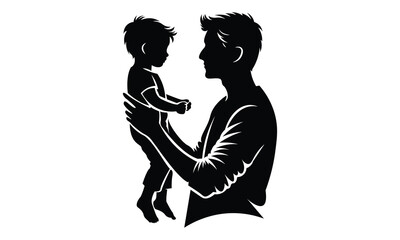 Fathers Playing Vector Art