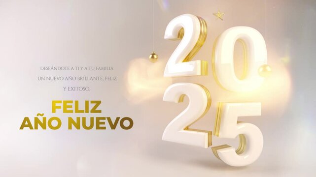 Elegante Felicitaci&oacute;n de A&ntilde;o Nuevo 2025