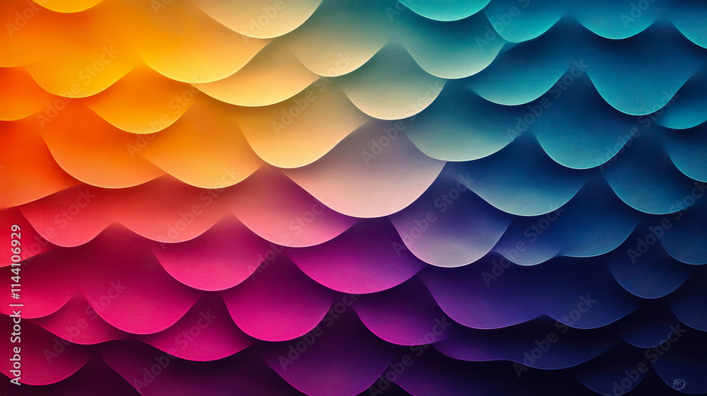 Poster vibrant abstract wave pattern with colorful overlapping circles for creative design