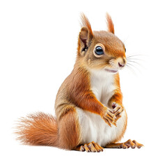 Obraz premium Eurasian Red Squirrel on White Background for Nature Projects Transparent Background