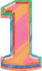 illustration of number 1, perfect for a kid school or education theme