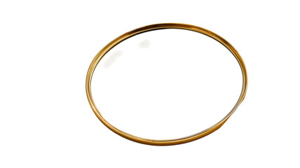 A close-up view of a golden circular ring on a transparent background, showcasing its smooth surface and shiny appearance.