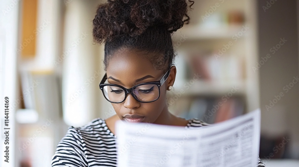 Poster Remote worker using tax preparation software to file for EITC with multiple income sources Stock Photo with side copy space