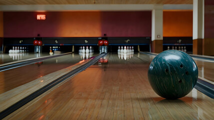 Striking down pins with a bowling ball Ai generator