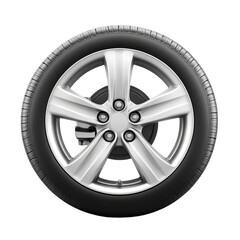 Isolated Car Wheel on White Background for Automotive Design Transparent Background