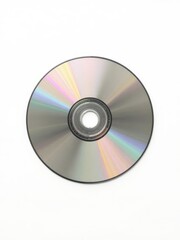 Blank silver CD disc ROM mockup on white background, white, rom