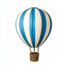 Colorful Cartoon Style Hot Air Balloon with Striped Pattern Design