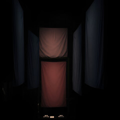 Banner boards viewed from a high angle using contrasting chiaroscuro lighting, deep shadows, elevated perspective.jpg
