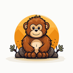 Gorilla cute illustration