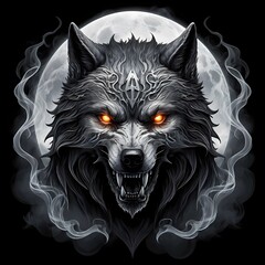 Close-Up Monochrome Gothic Wolf