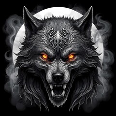 Close-Up of a Wild Gothic Wolf