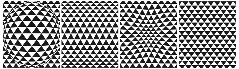 black and white geometric tringle vector patterns with 3D effects 