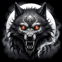 Gothic Wolf with Mystical Aura