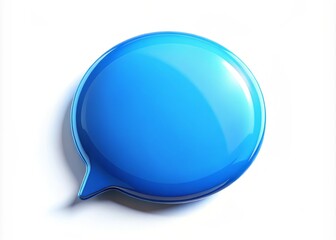 3D Blue Circle Speech Bubble Bird's Eye View - High Resolution Render