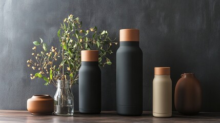 A sleek, ergonomic portable water bottle with a detachable strap for easy carrying