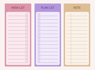 Colorful memo note design set