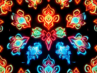 Fototapeta premium Colorful Abstract Floral Design with Decorative Elements and Holiday Vibes