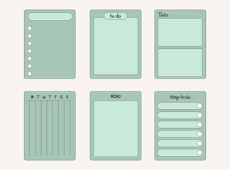 Colorful sticky note design set