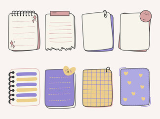 Colorful sticky note design set