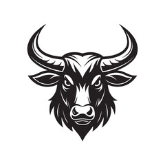 bull silhouette vector logo design illustration