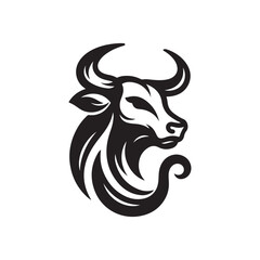 bull silhouette vector logo design illustration