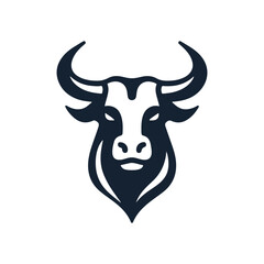 bull silhouette vector logo design illustration