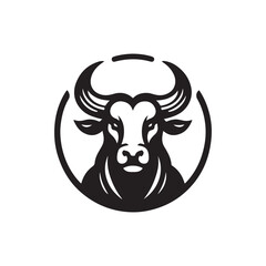 bull silhouette vector logo design illustration