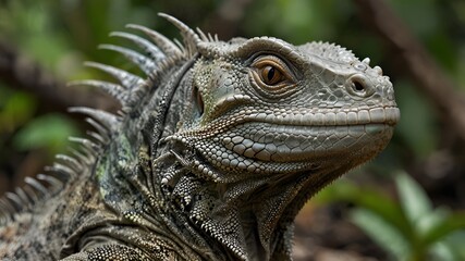 Fototapeta premium iguana on tree