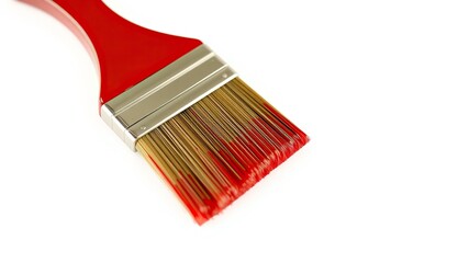 Fototapeta premium red paint brush isolated on white