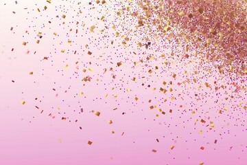 Obraz premium Abstract background. Party, Celebration or special birthday background with golden shiny glitters or ribbon falling in gradient background. Creative and Modern design in EPS10 vector illustration.