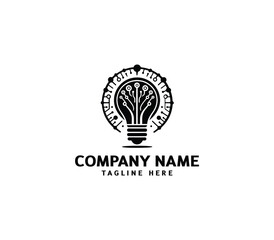 Vector technology bulb logo design. Tech lightbulb logo designs concept. technology, bulb logo design