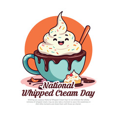 National Whipped Cream Day social media post template banner