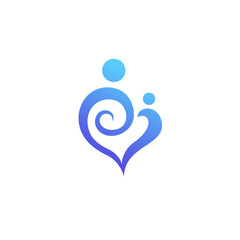 Love People Logo vector. Heart Human Icon. Mom and Baby Logo