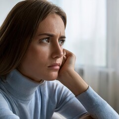 portrait of a depressed woman